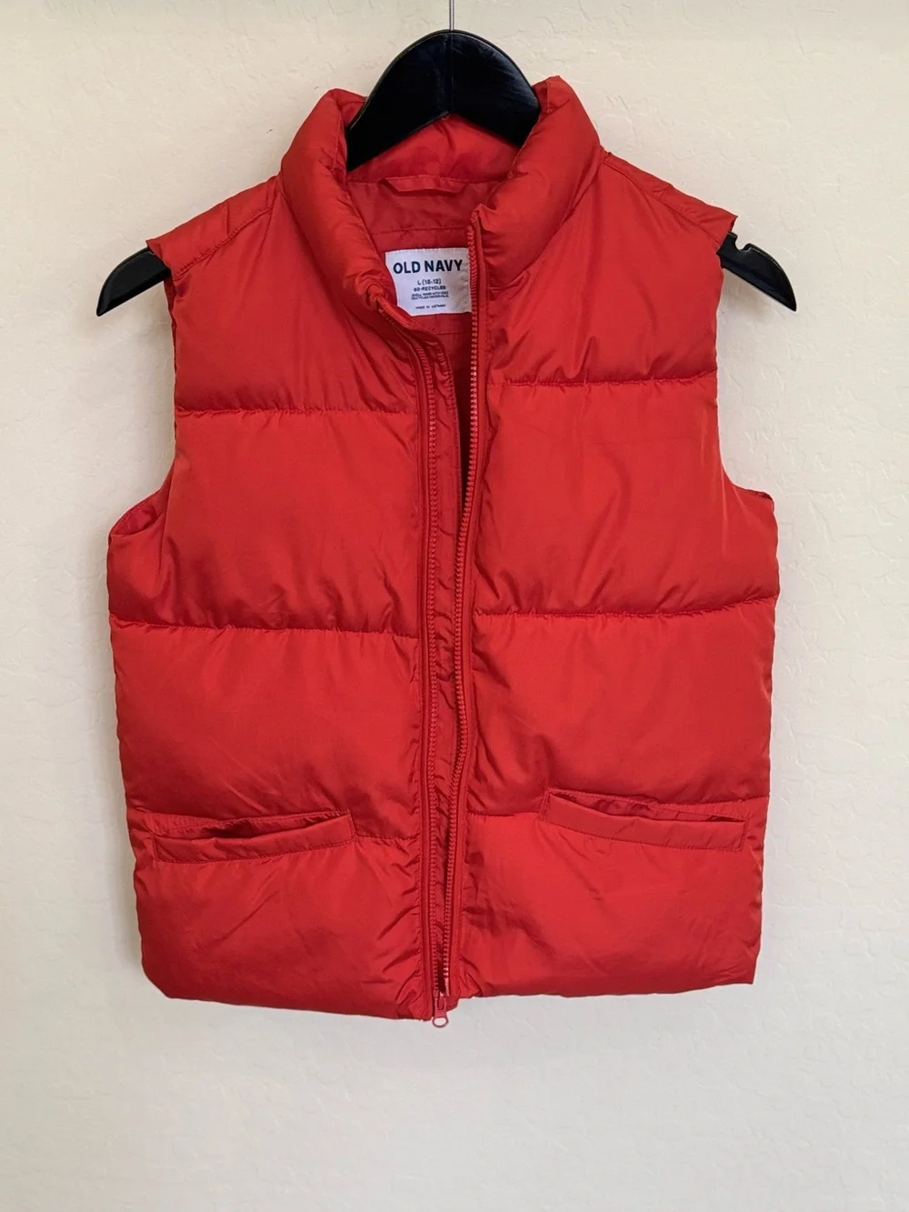 Old Navy Kids Frost-Free Red Orange Puffer Vest Size L (10-12)